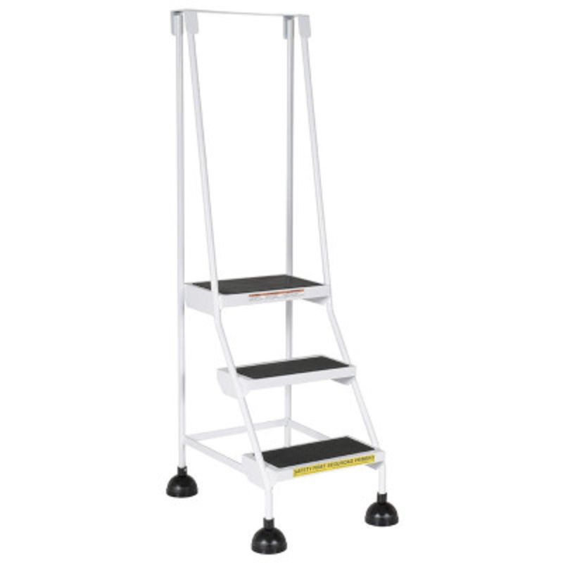 Spring Load Ladder, 3-Steps, 16in Wide, 58 Degree, White
