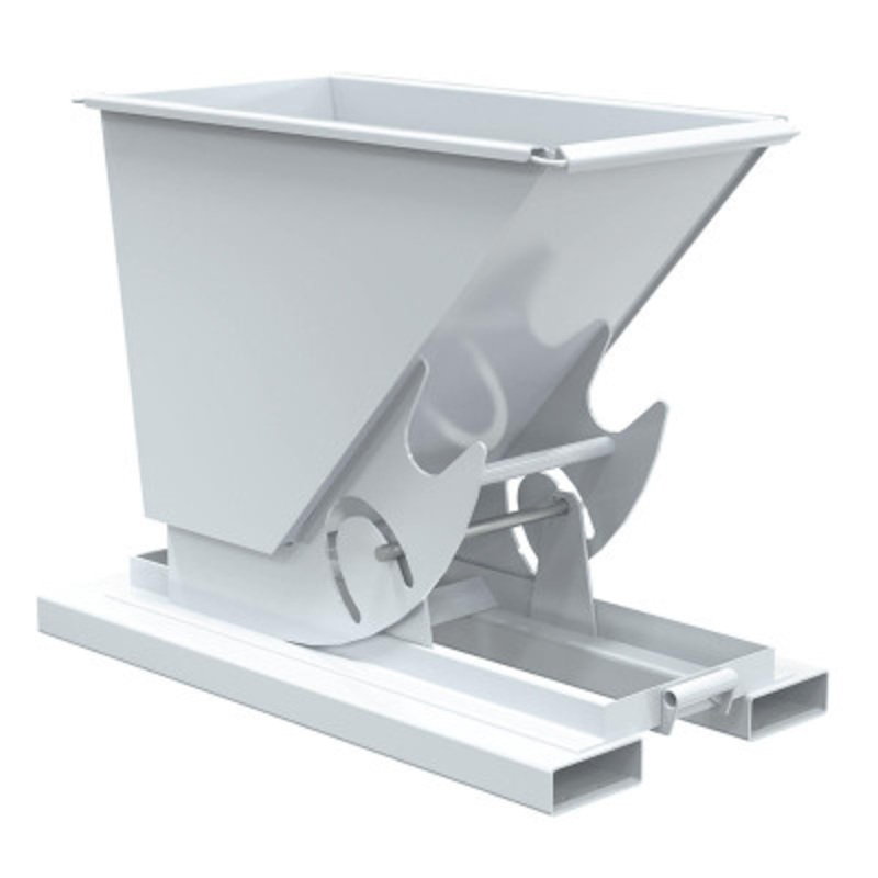 Steel HD No Bump and Dump Hopper, 1/4 Cu Yd, 6000 lb., White