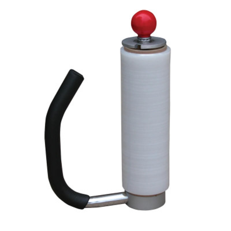Steel Round Style Hand Held Stretch Wrapper, Black