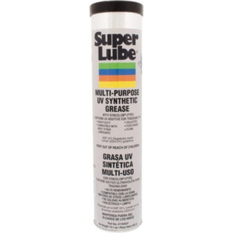 Synco Chemical Super Lube 14.1 oz Cartridge Synthetic Grease Cartridge Translucent White, Food Grade, 450F Max Temp, NLGIG 2, 41150/UV – 81094906