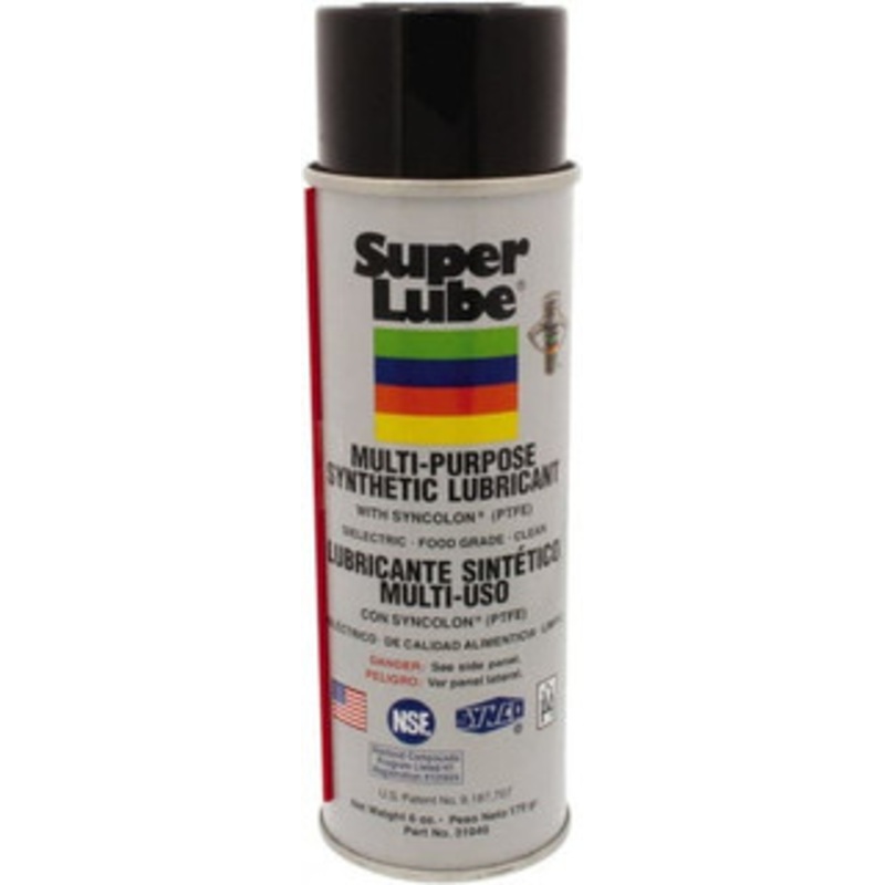 Synco Chemical Super Lube 6 oz Aerosol Synthetic General Purpose Grease Translucent White, Food Grade, 450F Max Temp, NLGIG 2, 31040 – 02105914