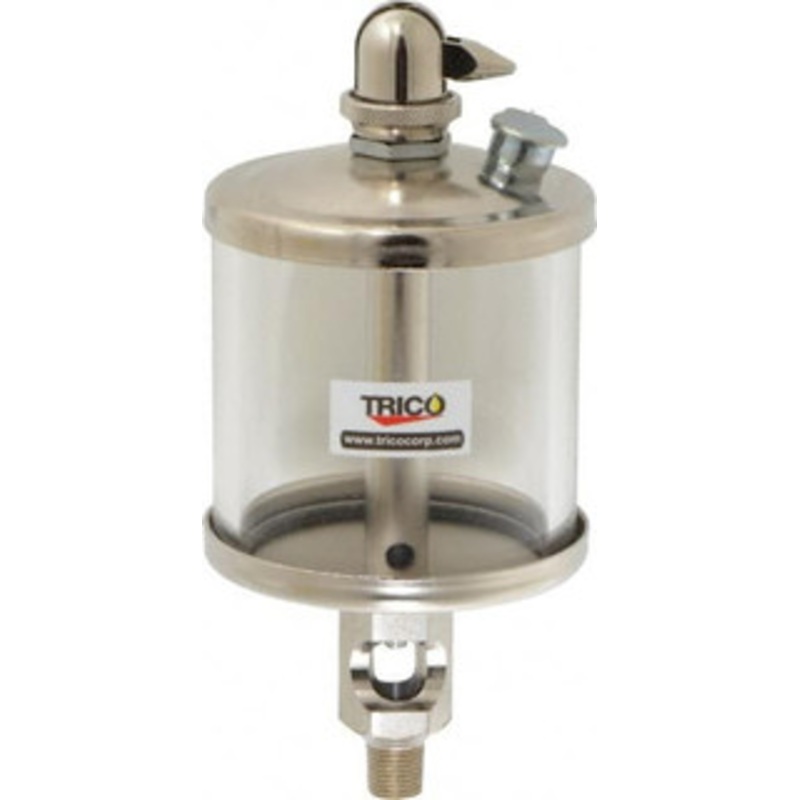 Trico 1 Outlet, Glass Bowl, 5 Ounce Manual-Adjustable Oil Reservoir 1/8 NPT Outlet, 2-5/8 Diam x 6-1/16 High 37015 – 09419508