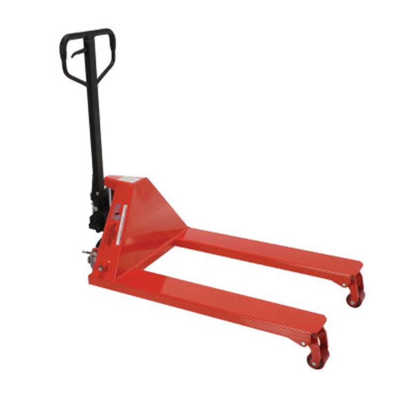 Wheel Nose Pallet Truck 63in x 27in x 42in, 5000 lb., Red