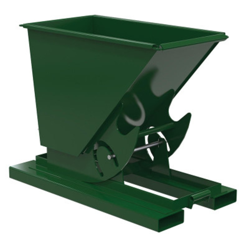 Steel HD No Bump and Dump Hopper, 1/4 Cu Yd, 6000 lb., Green
