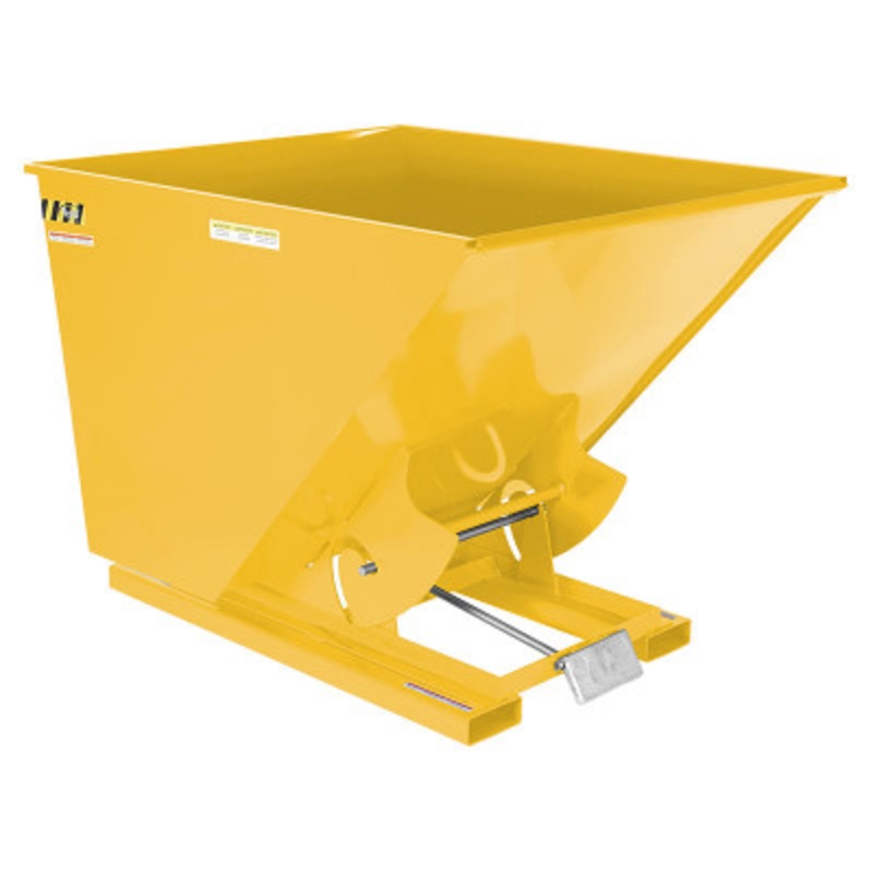 Steel Heavy Duty Self Dumping Hopper, 2 Cu Yd, 6000 lb., Yellow
