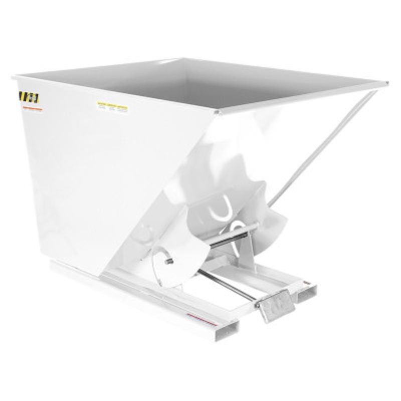 Steel Light Duty Self Dumping Hopper, 2 Cu Yd, 2000 lb., White
