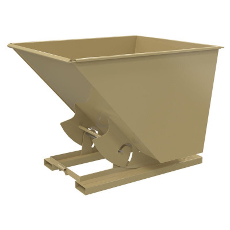 Steel Medium Duty No Bump and Dump Hopper, 2 Cu Yd, 4000 lb., Tan