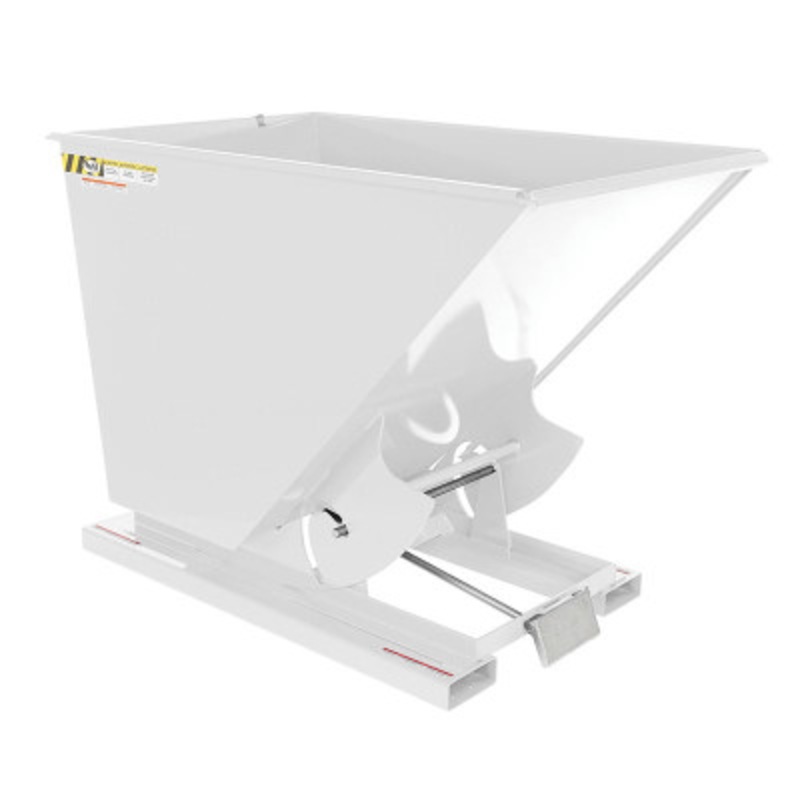 Steel Self Dumping Hopper, 1-1/2 Cu Yd, 4000 lb., White