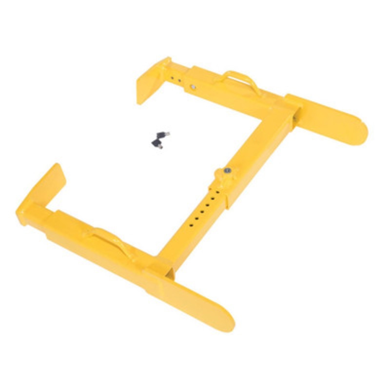 Trailer Wheel Lock 12 x 23in For Use On Single Tires, Yellow