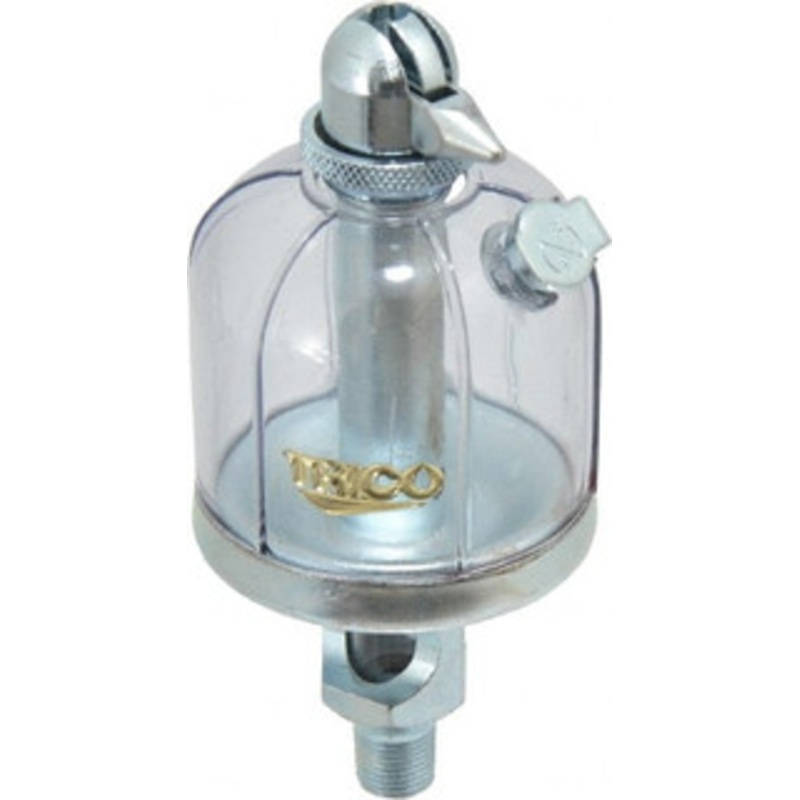 Trico 1 Outlet, Acrylic Bowl, 2 Ounce Manual-Adjustable Oil Reservoir 1/8 NPT Outlet, 1-15/16 Diam x 4-1/2 High 30322 – 09419649