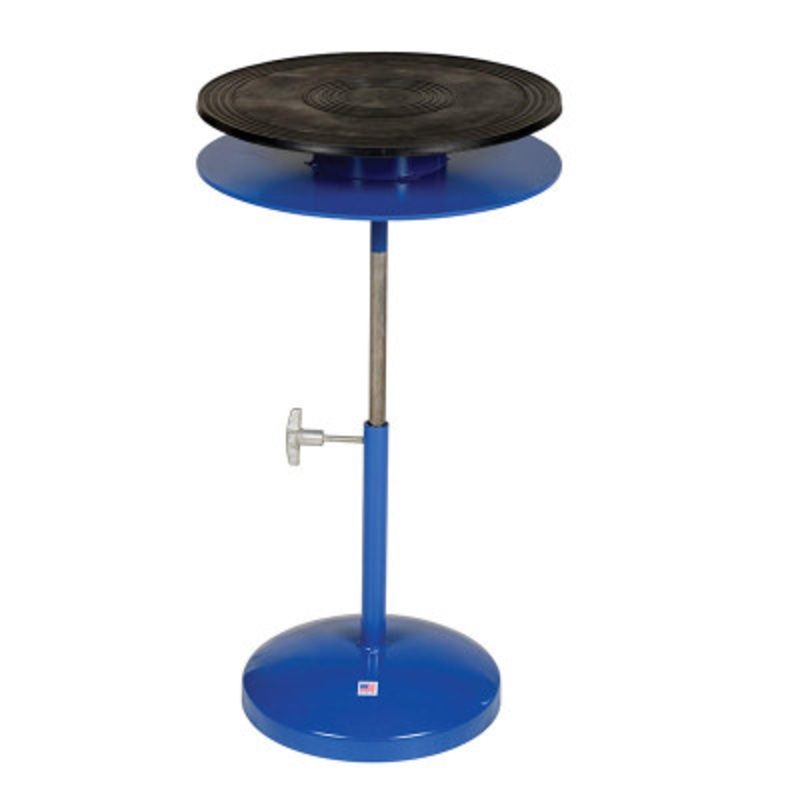 TurnTable, 18in Manual 24-35in Height Adjust, 300 lb., Blue