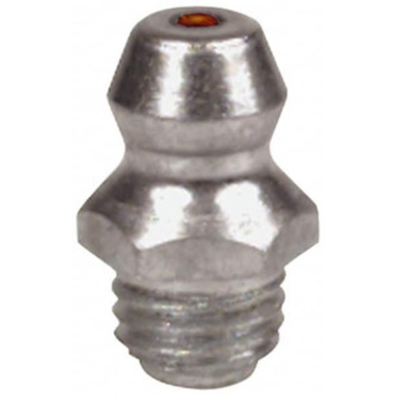 Alemite Straight Head Angle, 1/4-28 NPT Steel Standard Grease Fitting 5/16 Hex, 31/32 Overall Height, 5/8 Shank Length, 10,000 Operating psi 1680-B – 03244506