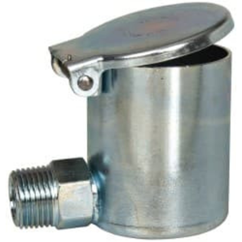 Gits Mfg 3/8-18 Thread, Steel, Zinc Plated, Threaded One Piece, Elbow Oil Hole Cover 4 Drive Diam, 7/16 Drive Length, 2-1/16 Overall Height, 7/16 Thread Length, NPT Thread 00807 – 03242963