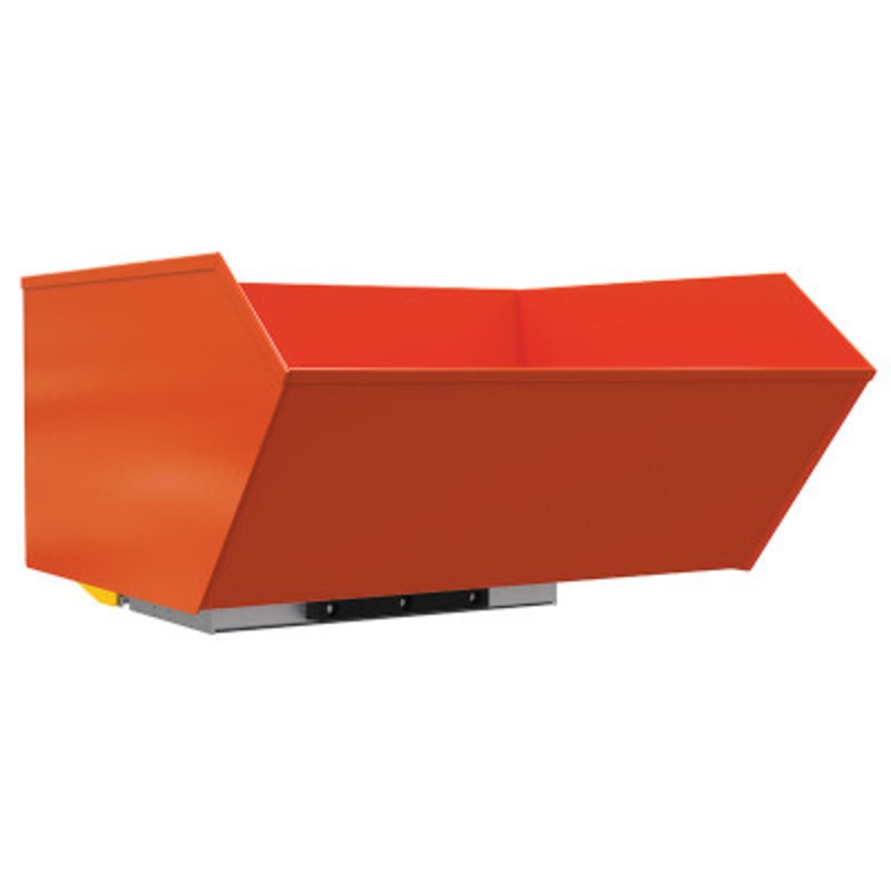 Steel Light Duty Bump and Dump Hopper, 1 Cu Yd, 2,000 lb., Orange