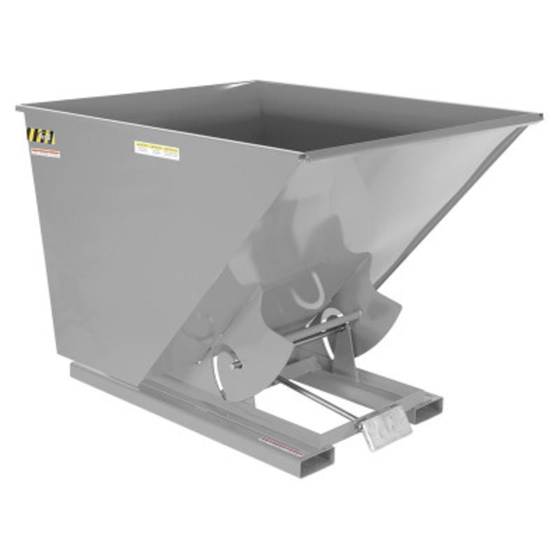 Steel Light Duty Self Dumping Hopper, 2 Cu Yd, 2000 lb., Gray