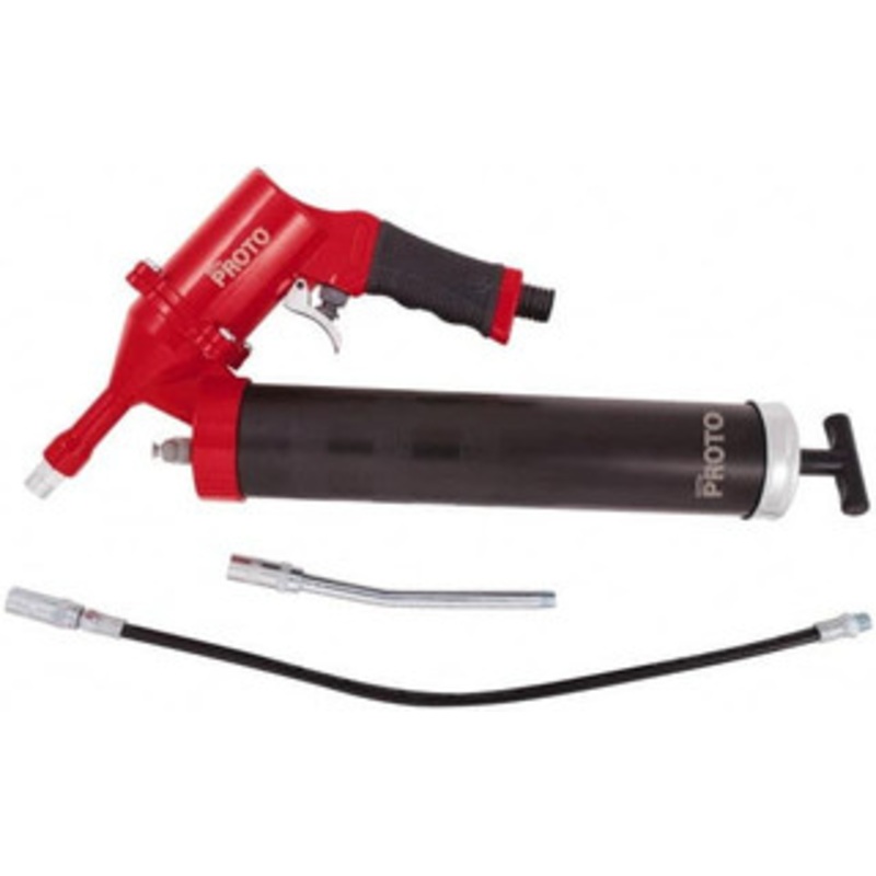 Proto 3,600 Max psi, Air-Operated Grease Gun 14 oz Capacity, 1/8 Thread Outlet, 3-Way, Bulk, Cartridge & Filler Pump JFC63HD – 72160336