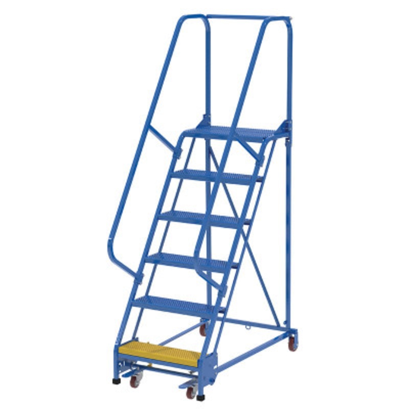 Slope Ladder 58 Degree 6 Perforated 23-9/16in Step, 350lb, Blue