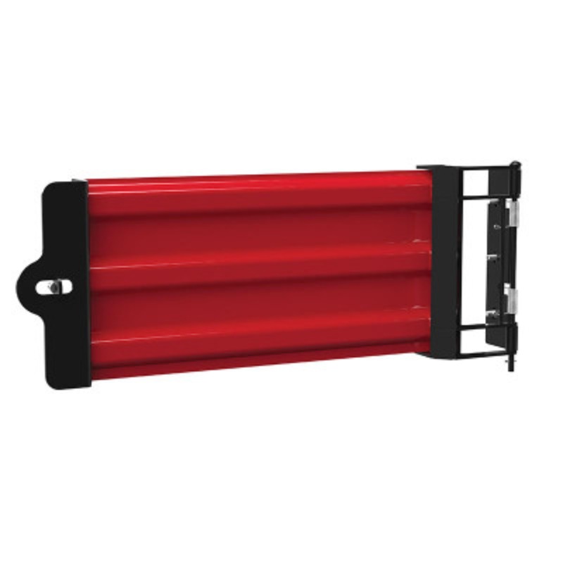 Steel Hinged Guard Rail, 29.875in Length, 3-Ribbed Gate, Red