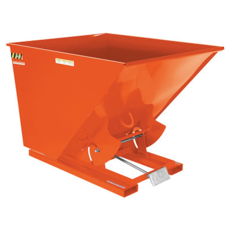 Steel Light Duty Self Dumping Hopper, 2 Cu Yd, 2000 lb., Orange