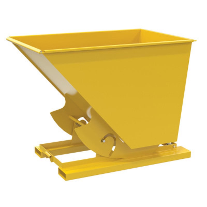 Steel No Bump and Dump Hopper, 1-1/2 Cu Yd, 4000 lb., Yellow