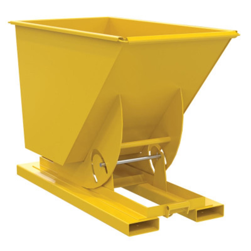 Steel No Bump and Dump Hopper, 3/4 Cu Yd, 4000 lb., Yellow