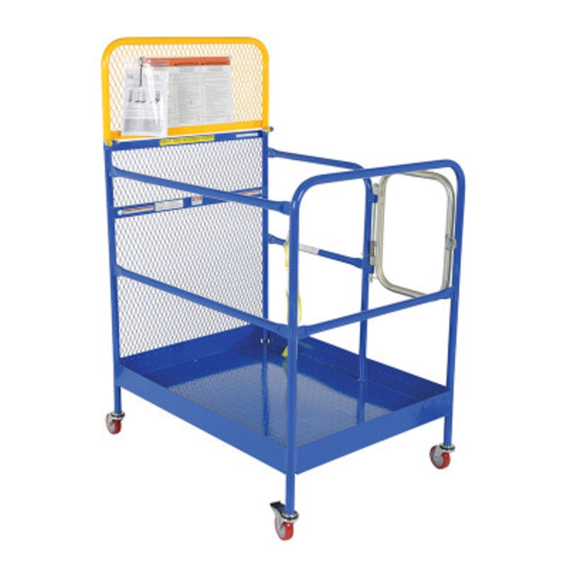 Steel Work Platform With Poly Casters, 36 x 48in, 1,000 lb., Blue