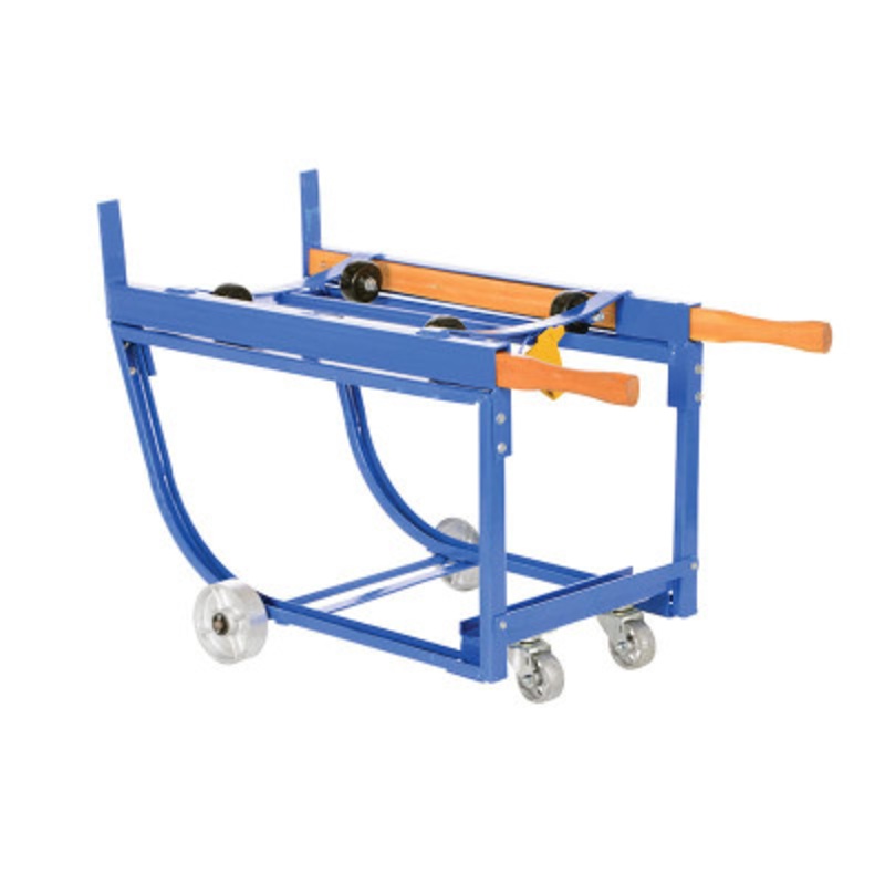 Rotating Drum Cart w/ Wheels, 42 x 19 x 27-1/2in, 1000 lb., Blue