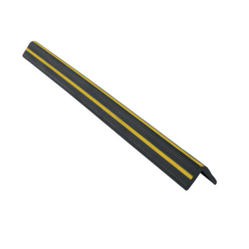 Rubber PVC Edge Guard 2in x 2in Slot, Black / Yellow