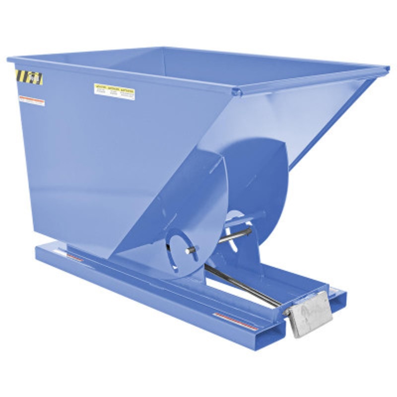Steel Light Duty Self Dumping Hopper, 1 Cu Yd, 2000 lb., Sky Blue