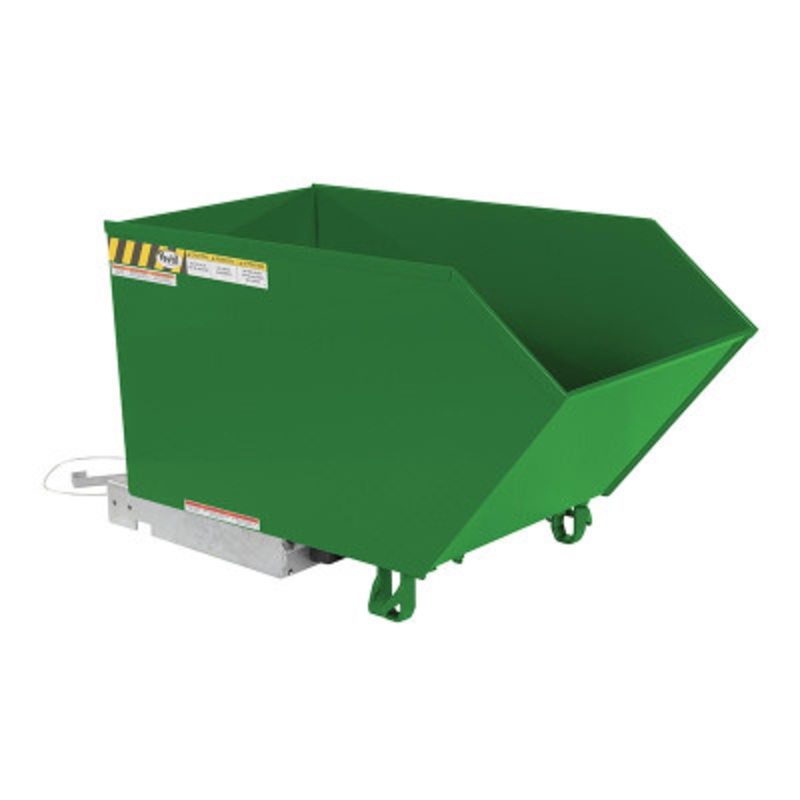 Steel Low Profile Self Dumping Hopper, 1/2 Cu Yd, 2000 lb., Green