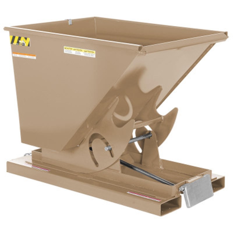 Steel Medium Duty Self Dumping Hopper, 1/2 Cu Yd, 4000 lb., Tan