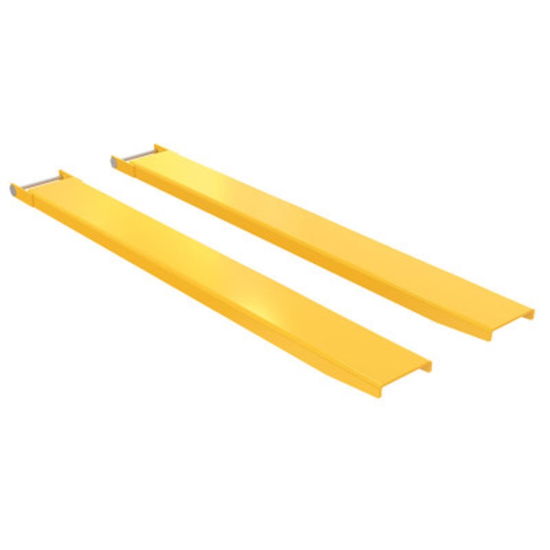 Steel Pin Style Fork Extensions, 8 x 72in, 4,000 lb., Yellow