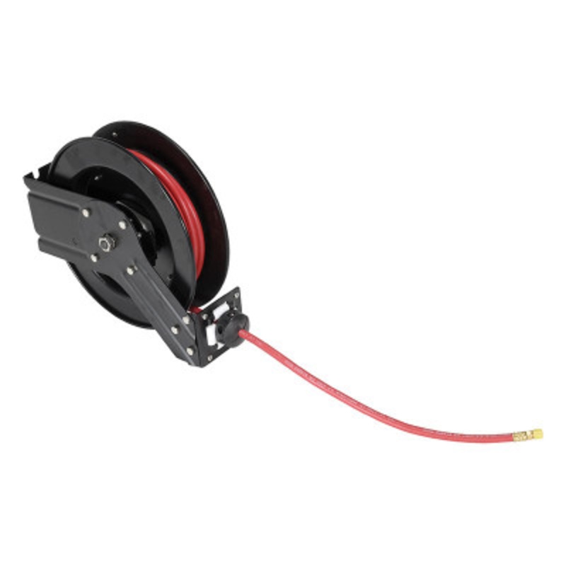 Steel Spring Driven Hose Reel 20 Ft. 1/4in Diameter, Black