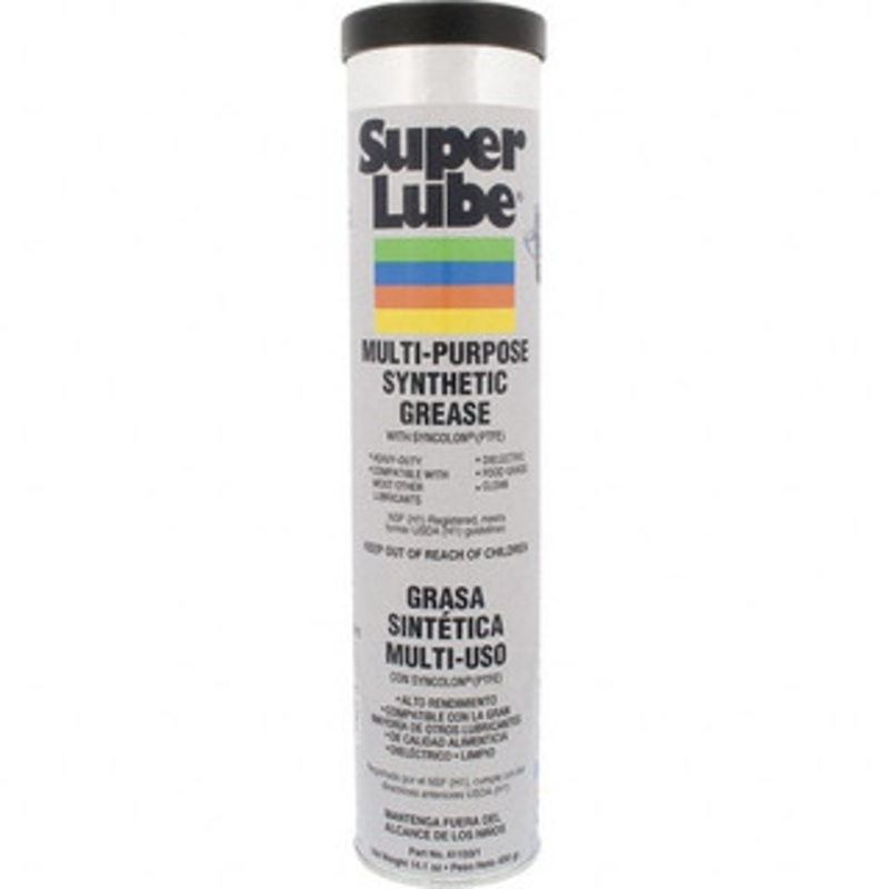 Synco Chemical Super Lube 14.1 oz Cartridge Synthetic General Purpose Grease Translucent White, Food Grade, 450F Max Temp, NLGIG 1, 41150/1 – 66719675