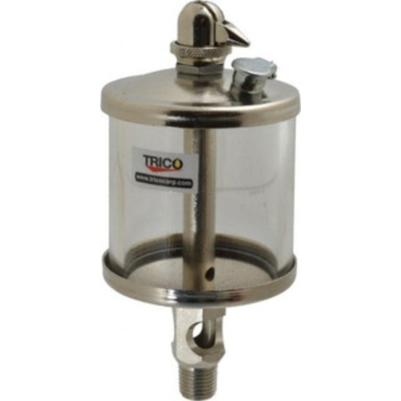 Trico 1 Outlet, Glass Bowl, 5 Ounce Manual-Adjustable Oil Reservoir 1/4 NPT Outlet, 2-5/8 Diam x 6-1/16 High 37016 – 09419524