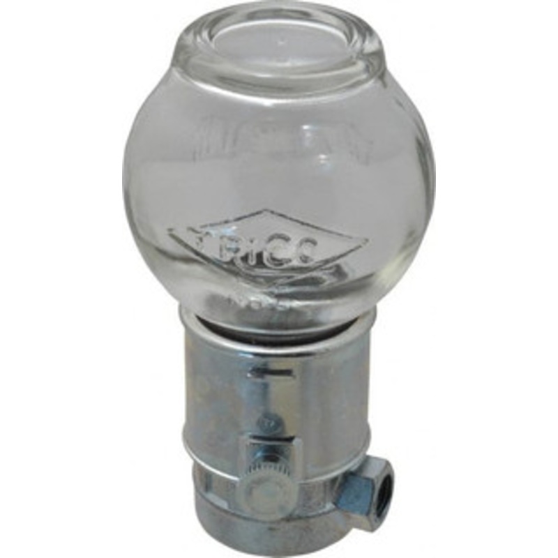 Trico 1 Outlet, Glass Bowl, 8 Ounce Constant-Level Oil Reservoir 1/4 NPT Outlet, 3-3/16 Diam x 6-11/16 High 30005 – 09419060