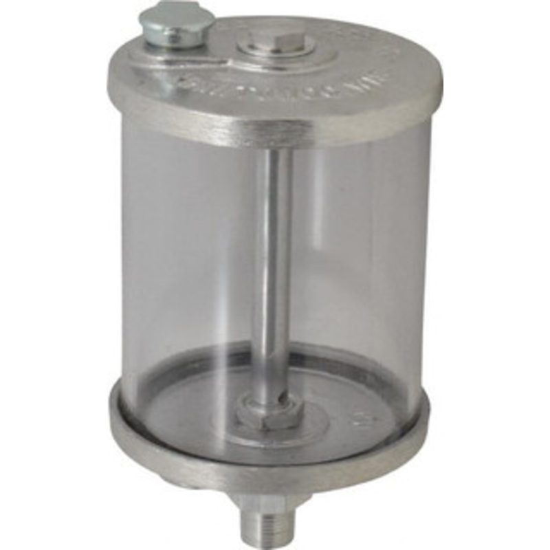 LDI Industries 1 Outlet, Polymer Bowl, 0.47 L No Flow Control Oil Reservoir 3/8 NPTF Outlet, 3-1/2 Diam x 6-9/16 High, 60C Max R110-03 – 03239761