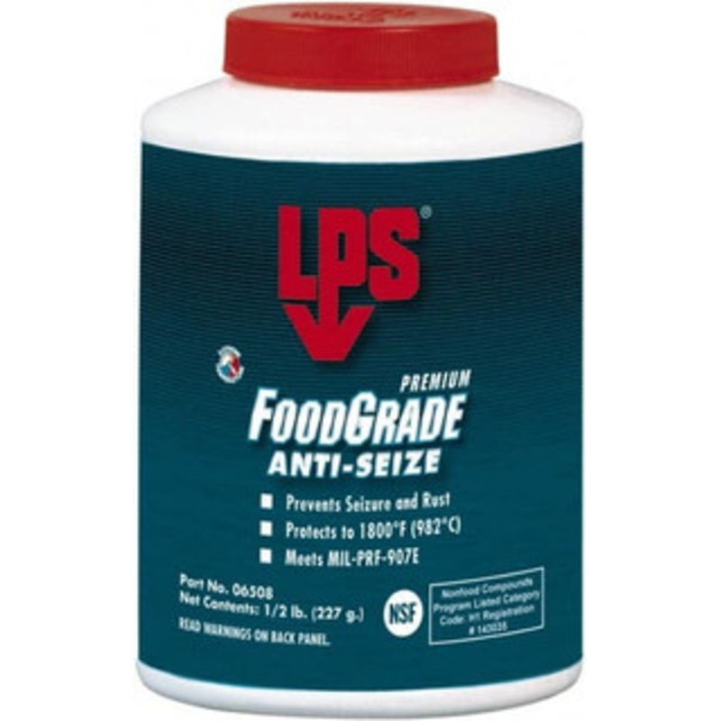 LPS Labs 0.5 Lb Brush Top Food Grade Anti-Seize Lubricant Metal Free, -1,800F, Opaque Off-White, Food Grade 06508 – 87602181