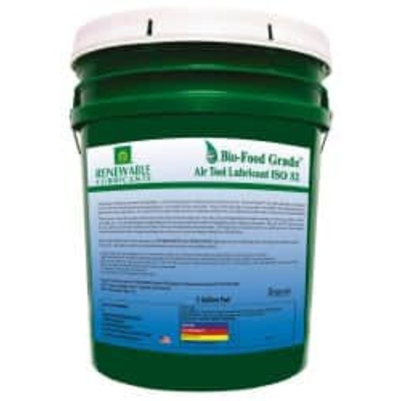 Renewable Lubricants 5 Gal Pail, ISO 32, Air Tool Oil -20F to 230, 29.33 Viscosity (cSt) at 40C, 7.34 Viscosity (cSt) at 100C, Series Bio-Food Grade 87464 – 62685433
