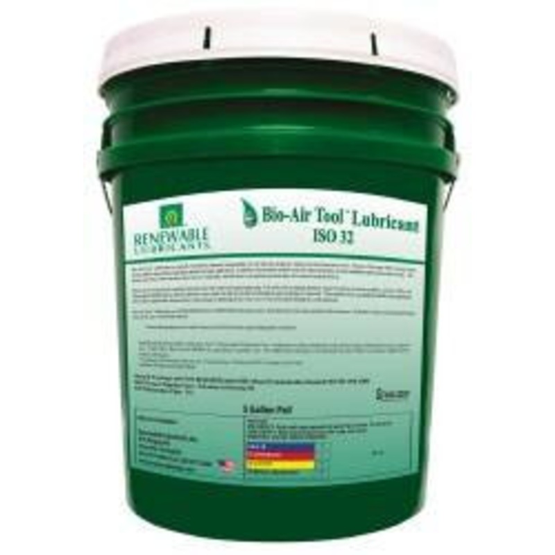 Renewable Lubricants 5 Gal Pail, ISO 32, Air Tool Oil -22F to 250, 29.33 Viscosity (cSt) at 40C, 7.34 Viscosity (cSt) at 100C, Series Bio-Air 83114 – 62685383