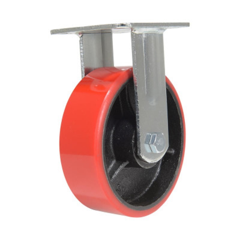 Rigid Caster, 6in Diameter x 2in Width 1232 lb., Red/Black