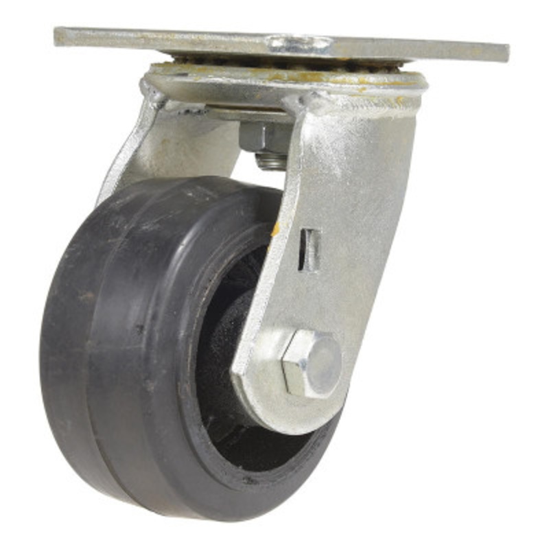 Rubber Swivel Caster, 4in x 2in Width 396 lb., Black