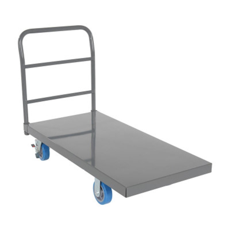 Smooth Deck Platform Truck, 6 x 2in Poly Casters, 45 x 45 x 39in