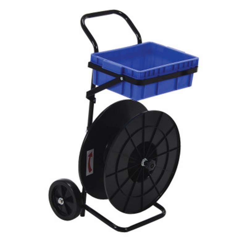 Steel Lightweight Strapping Cart, 20in x 18-1/2in x 38in, Black