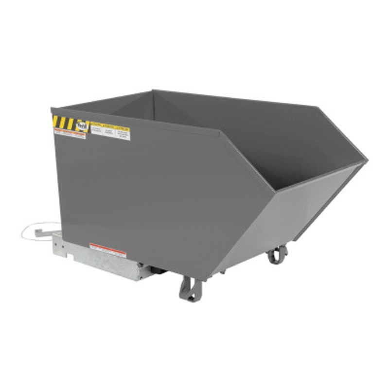 Steel Low Profile Self Dumping Hopper, 1/2 Cu Yd, 4000 lb., Gray