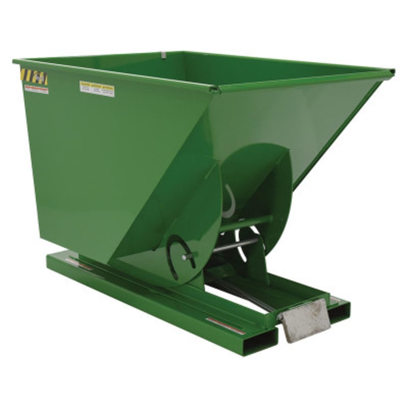Steel Medium Duty Self Dumping Hopper, 1 Cu Yd, 4000 lb., Green