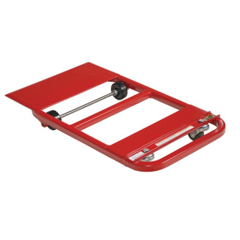 Steel Nose Plate Dolly 32in x 18in x 3-3/4in, 600 lb., Red