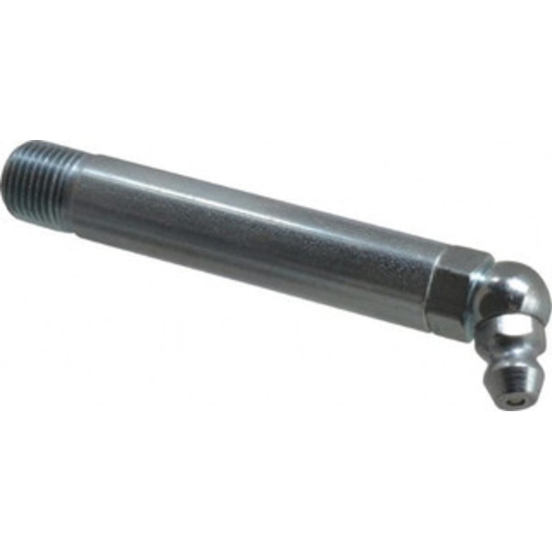 Alemite 65 Head Angle, 1/8 PTF Carbon Steel Standard Grease Fitting 3/8 Hex, 2-3/4 Overall Height, 2-1/4 Shank Length, 10,000 Operating psi, Zinc Plated Finish 1649-B – 03244449