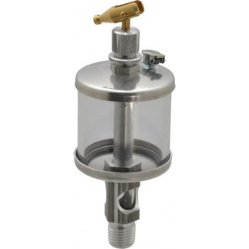 LDI Industries 1 Outlet, Polymer Bowl, 44.4 mL Manual-Adjustable Oil Reservoir 1/4 NPTF Outlet, 1-3/4 Diam x 5-3/8 High, 71.11C Max RDF103-02 – 03239944