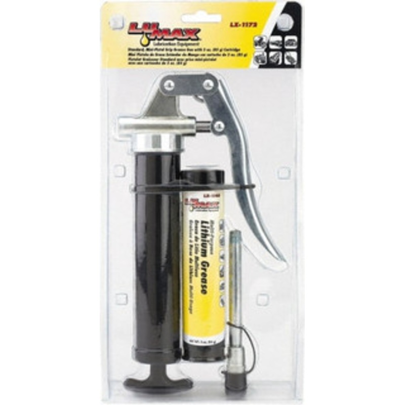 LuMax Rigid Pistol Grease Gun 3 oz Capacity, 1/8 Thread Outlet, 66 Strokes per oz, Bulk & Cartridge Fill LX-1172 – 48933014